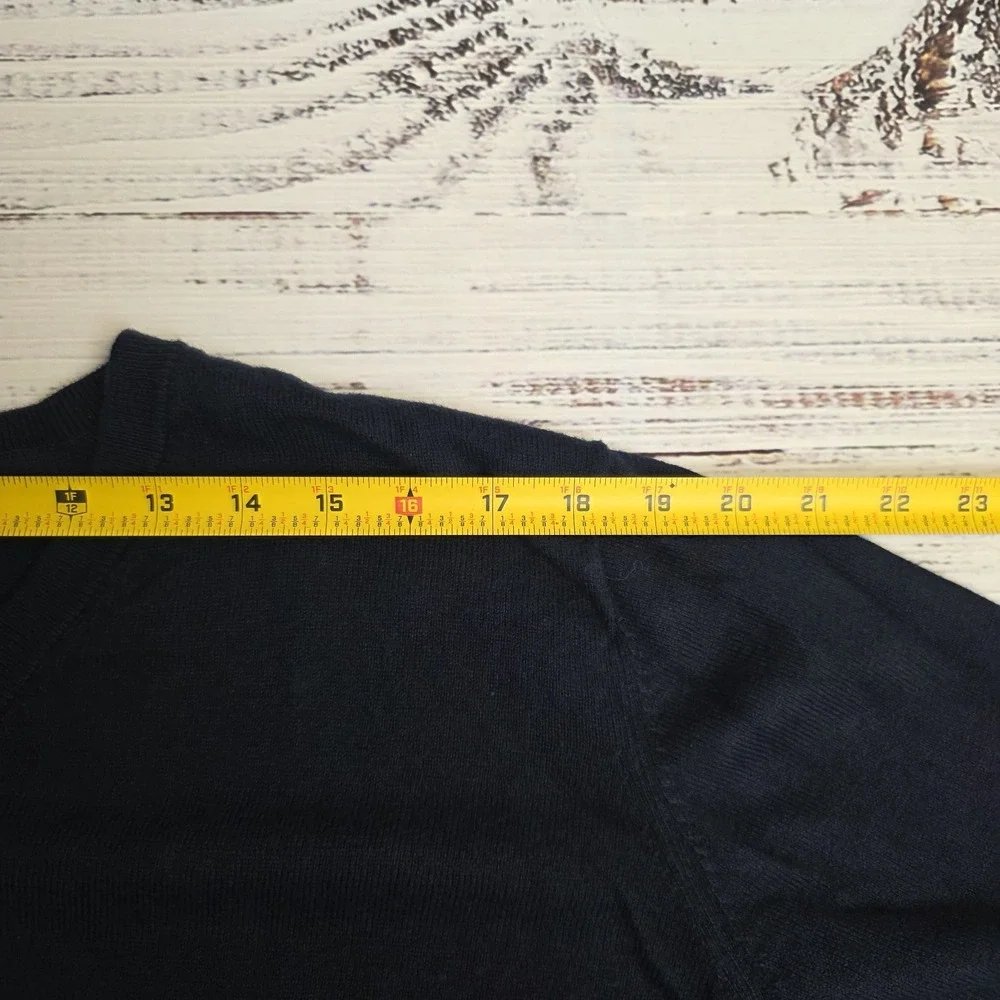 LL Bean Mens Wicked Soft‎ Sweater V Neck Cotton Cashmere Blend XXL Navy Blue